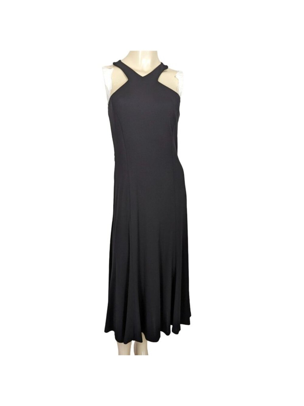 LAUREN RALPH LAUREN Cocktail Party Evening Criss Cross Black Midi Dress sz 4 - Picture 3 of 16